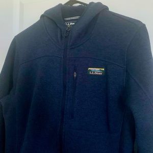 L.L. Bean hooded full zip jacket coat size womens small navy blue